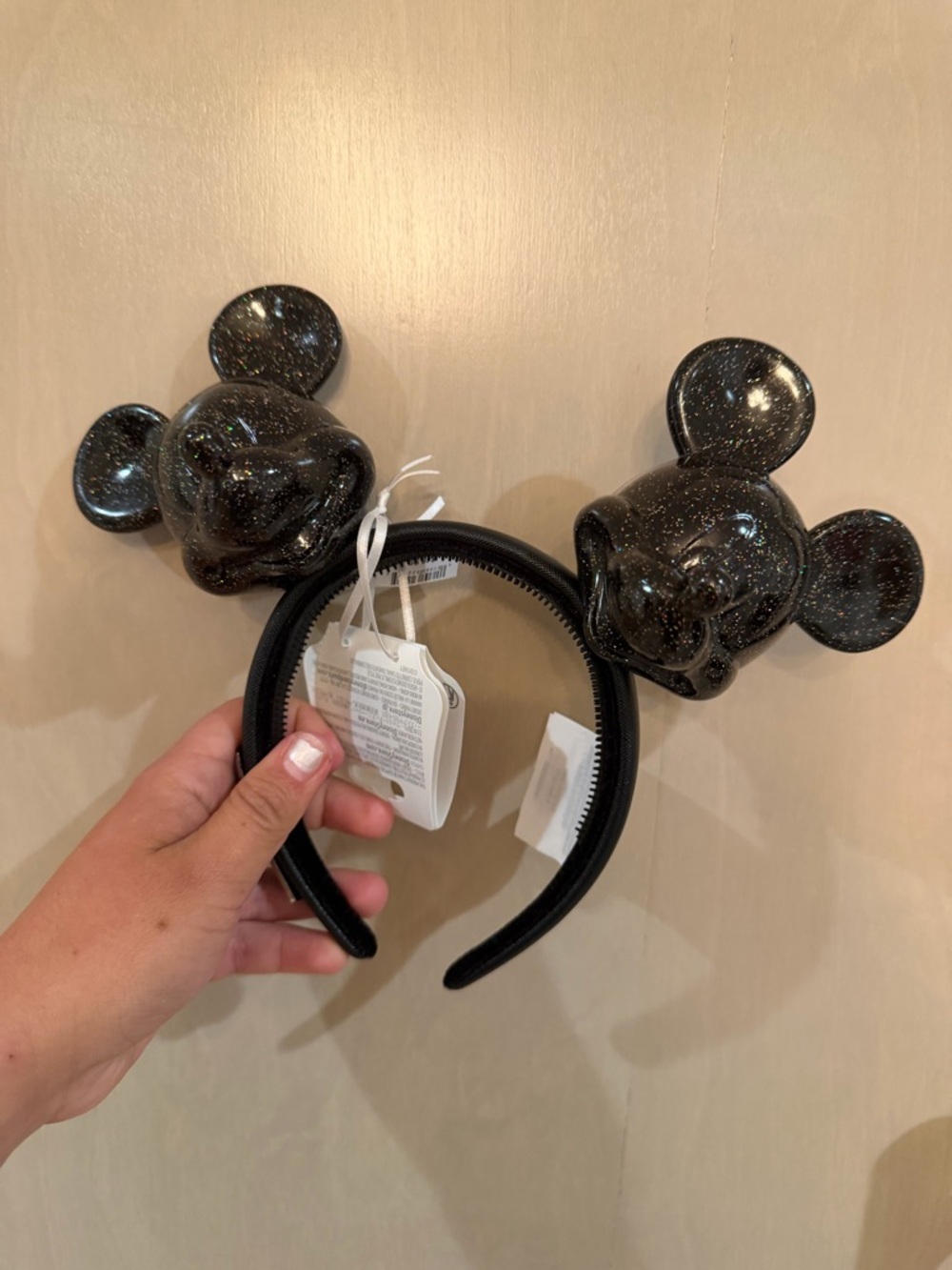 Disney loungefly Black Glitter Mickey Ear Headband
